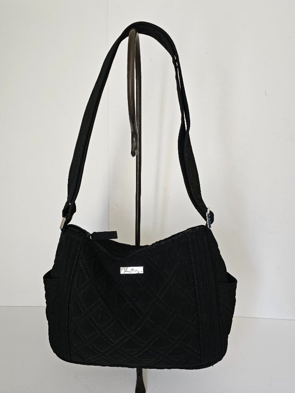 Vera Bradley Bag Black Quilted Shoulder Crossbody Minimalist Casual